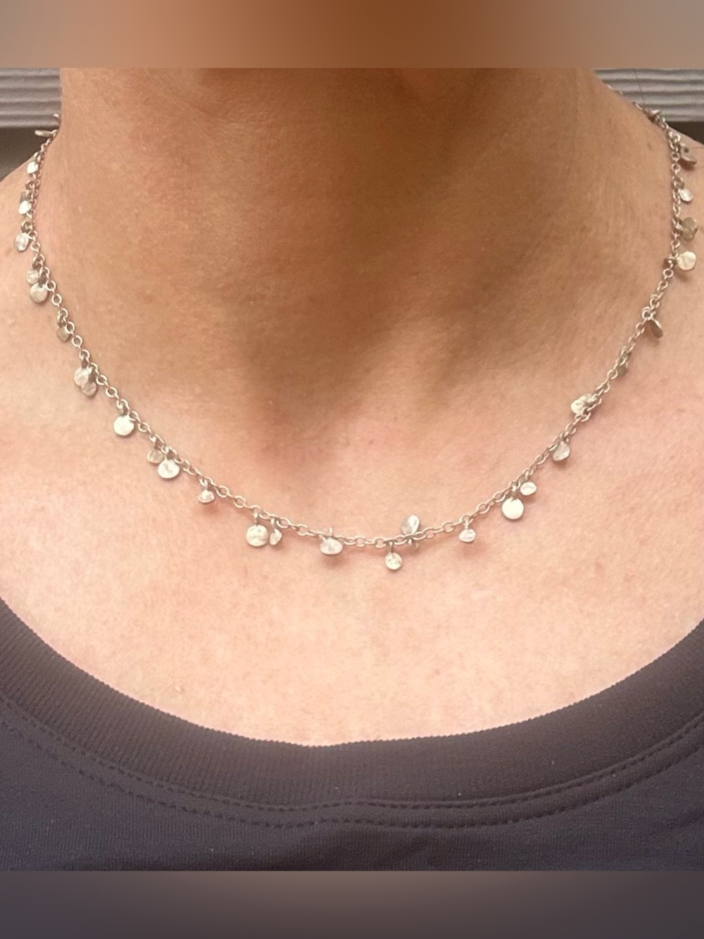 NWOT Artisan 925 Sterling Silver Disc Charm Necklace
